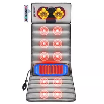 Многофункциональная массажная подушка для шеи и спины, электрическая подушка для сиденья, разминающая и вибрирующая AU Plug серый