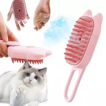 Многофункциональная массажная расческа-спрей для домашних животных. Массажная щетка для домашних животных с несмываемой жидкостью. белый