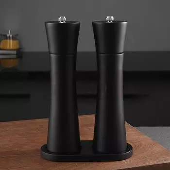 Многофункциональная мельница для перца, с базовым набором, маленькая мельница для перца, цилиндрическая, керамическая мельница для соли и специй, солонка, 8 дюймов