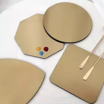 Многофункциональная металлическая палитра цветов для ногтей, доска для рисования гель-лаком, фон для накладных ногтей, дисплей для типсов Round серебряный