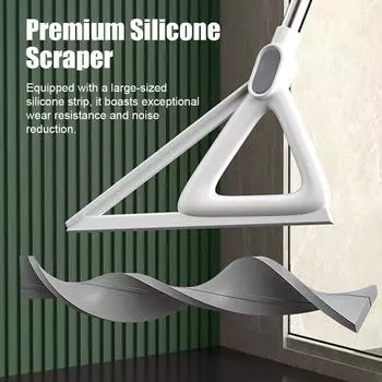 Многофункциональная метла для дома, силиконовый скребок для пола, легкая метла для гостиной оранжевый/белый