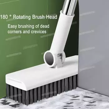 Многофункциональная метла-совок для пола, набор щеток 3 в 1, чистая метла, стоячий совок, инструменты для уборки дома серый