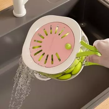 Многофункциональная миска для мытья фруктов и овощей с ручкой-ситом, пищевой BPA кофейный