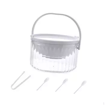 Многофункциональная миска для подачи фруктов и овощей с ручкой на крышке белый