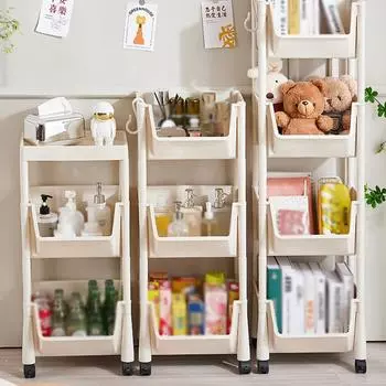 Многофункциональная мобильная книжная полка с колесиками для хранения для гостиной, кабинета, тележки, полки, настольный органайзер 2layers