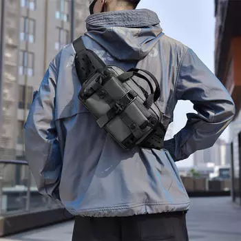 Многофункциональная модная поясная сумка для денег, мобильного телефона, сумка для хранения на открытом воздухе, для путешествий, спорта, водонепроницаемая сумка-мессенджер на одно плечо чёрный