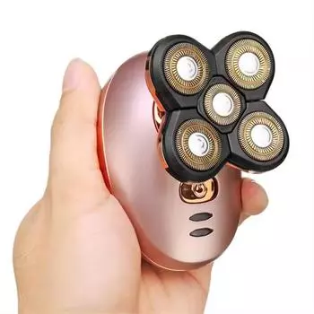 Многофункциональная моющаяся мужская бритва, бритва для лысины, USB перезарядка, беспроводная бритва, портативная перезаряжаемая электробритва, триммер для волос розового золота