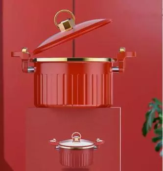 Многофункциональная мультиварка для тушения уха с двумя ушками, корейская вакуумная красная микро-скороварка объемом 8 л с крышкой, большой вместимостью