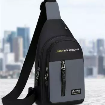 Многофункциональная мужская нагрудная сумка из ткани Оксфорд, спортивная поясная сумка, классная сумка через плечо для мужчин чёрный