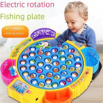 Многофункциональная музыкальная магнитная игрушка-рыбалка для детей - вращающаяся электрическая игра для раннего обучения