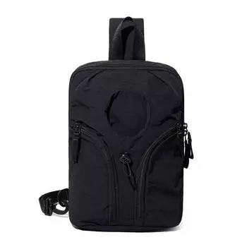 Многофункциональная нагрудная сумка Мужская наплечная сумка Женская сумка через плечо большой вместимости Спортивная сумка через плечо с подстаканником чёрный