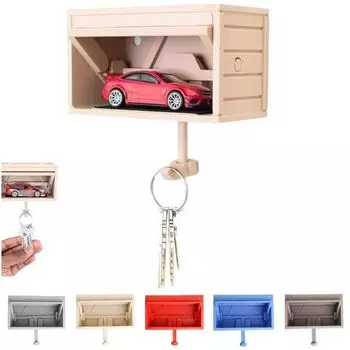 Многофункциональная настенная стойка для ключей с открывающейся дверцей, крючок для ключей, подарок на новоселье синий