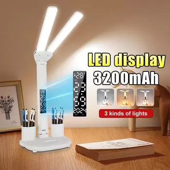 Многофункциональная настольная лампа Супер яркая настольная лампа Мощный фонарь Лампа для чтения Регулируемый двойной свет с регулируемой яркостью A-Table lamp