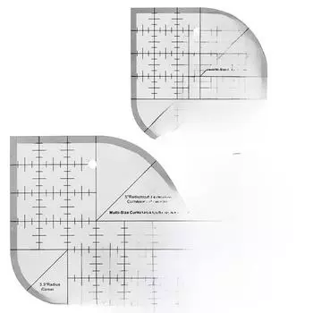 Многофункциональная нескользящая акриловая линейка для квилтинга с закругленным краем для самостоятельного шитья и пэчворка Medium
