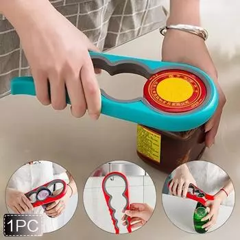 Многофункциональная открывалка для банок, открывалка для бутылок, ручка для домашней кухни, открытые банки, кухонный инструмент красный