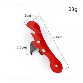 многофункциональная открывалка для бутылок из нержавеющей стали, безопасная боковая вырезка, ручная открывалка для консервных банок, эргономичная открывалка для консервных банок, кухонные инструменты красный