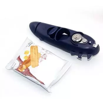 Многофункциональная открывалка для консервных банок, нож для консервирования из нержавеющей стали, кухонный гаджет чёрный