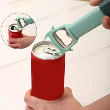 Многофункциональная овощечистка, лезвия из нержавеющей стали, слайсер для фруктов, овощей, терка, открывалка для бутылок, щетка для домашнего ресторана, фруктовый магазин, удобное хранение зелёный