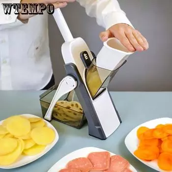 Многофункциональная овощерезка, стальное лезвие, картофелерезка, нож для чистки фруктов, лезвия для нарезки моркови, терка для сыра, измельчитель, кухонные гаджеты Basix оранжевый