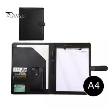 Многофункциональная папка для документов формата А4 с буфером обмена и карманом для калькулятора, держателем для карт, портфолио с зажимом для документов для делового офиса F