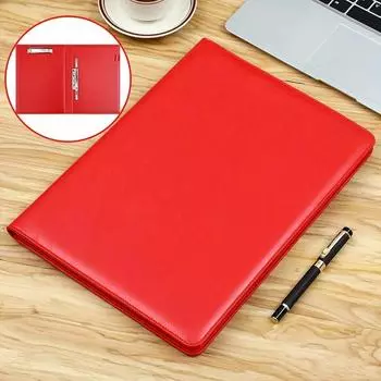 Многофункциональная папка, папка для деловых встреч формата А4, кожаная папка для хранения вещей красный