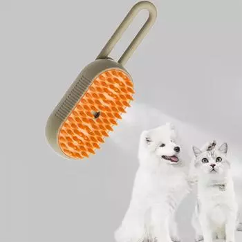 Многофункциональная паровая щетка для кошек, новая 3 в 1 электрическая паровая щетка для чистки собак, для массажа спреем, удаления шерсти домашних животных, расчески белый