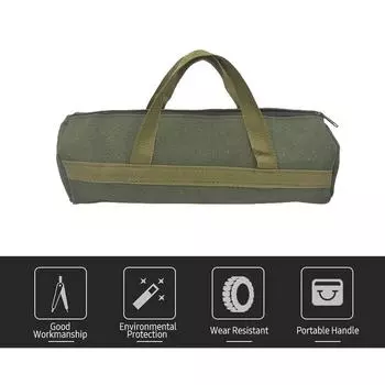 Многофункциональная парусиновая сумка для инструментов на молнии. Универсальная универсальная сумка с широким горлышком. Цилиндрическая сумка с Large