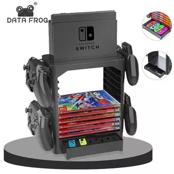Многофункциональная подставка для хранения DATA FORG для держателя переключателя Nintendo Tower, стойка для хранения дисков, карт для Nintendo Switch, аксессуары black
