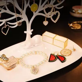 Многофункциональная подставка для ювелирных изделий, органайзер, серьги, кольца, ожерелье, держатель для ключей 24.5*12.5*21.5cm чёрный