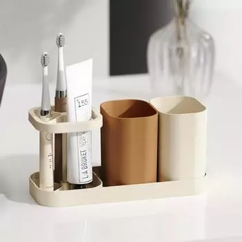 Многофункциональная подставка для зубной пасты и зубных щеток, набор для домашнего ополаскивателя для полости рта, органайзер для ванной комнаты, держатель для зубных щеток