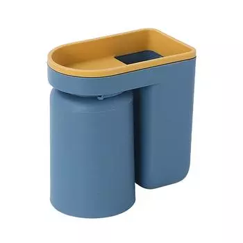 Многофункциональная подставка для зубных щеток, настенная чашка для ополаскивателя полости рта, держатель для зубных щеток, полка для хранения в ванной комнате, аксессуары синий