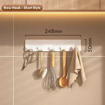 Многофункциональная полка для хранения Без перфорации Настенная кухонная полка для хранения Ванная Прихожая Многонаправленный крючок