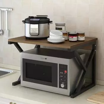 Многофункциональная полка для хранения для духовки и микроволновой печи, подставка, полка, кухонная мебель, черный 35 см, одинарный шкаф для дома