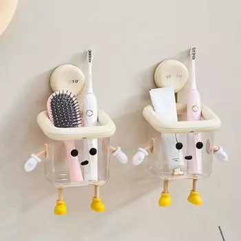 Многофункциональная полка для хранения, пластиковая полка для ванной комнаты, регулируемая коробка для хранения зубной пасты прозрачный