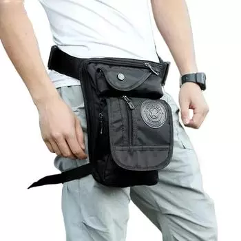Многофункциональная поясная и ножная сумка для мужчин и женщин, сумка через плечо для спорта на открытом воздухе, фитнеса, бега, велоспорта, скалолазания, ножная сумка чёрный