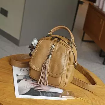 Многофункциональная повседневная женская сумка, универсальный рюкзак, модная сумка через плечо на одно плечо, рюкзак из мягкой кожи. чёрный