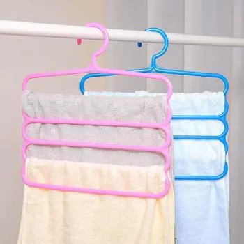 Многофункциональная пятислойная вешалка для брюк, бытовой шкаф для хранения, сушильная вешалка, складная термоусадочная вращающаяся вешалка Magic белый