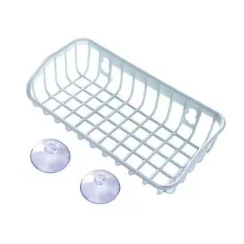 Многофункциональная прочная присоска для держателя губки для мытья посуды, подвесная полка для хранения, сливная полка, полка для раковины, кухонные принадлежности светло-синий