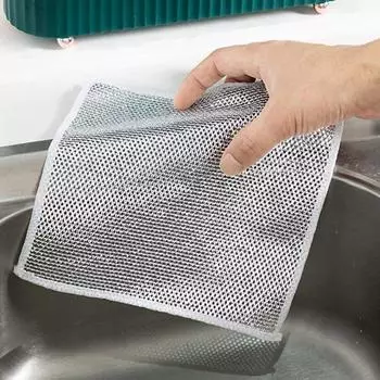 Многофункциональная проволочная тряпка, не царапающаяся, универсальная проволочная тряпка для мытья посуды для влажной и сухой уборки, чистки и чистки посуды, поверхностей плит, легкое полоскание 5Pcs