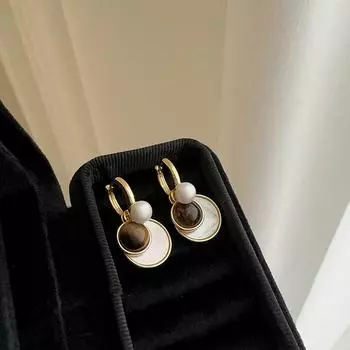 Многофункциональная пряжка для ушей с жемчугом «Рябчик» и камнем «Тигровый глаз». Женский дизайн. Чувство ретро-элегантности. Темперамент. Универсальные серьги. Серьги.