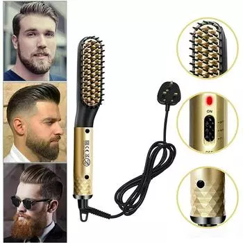 Многофункциональная расческа для укладки волос Электрическая ребристая расческа Щипцы для завивки волос на затылке/расческа для укладки бороды Прямая расческа для волос
