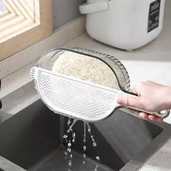 Многофункциональная рисомоечная машина, бытовая уборка, дренажная корзина для фруктов и овощей, практичный фильтр, лоток для фруктов, кухонные гаджеты серый
