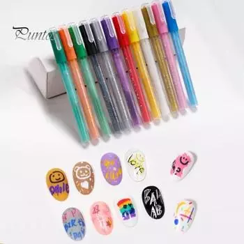 Многофункциональная ручка для дизайна ногтей, тонкий наконечник в горошек, цветы, простая в использовании ручка для граффити для ногтей, для изысканного дизайна C