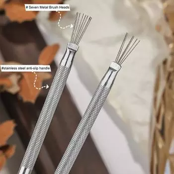 Многофункциональная ручка для рисования линий на ногтях с 7 штифтами, гибкая ручка из нержавеющей стали, кисти для УФ-геля, инструменты для рисования и маникюра