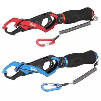 Многофункциональная ручка для рыбы, захват для губ из алюминиевого сплава, контроллер для рыбы, работа одной рукой, противоскользящий для любителей рыбалки синий