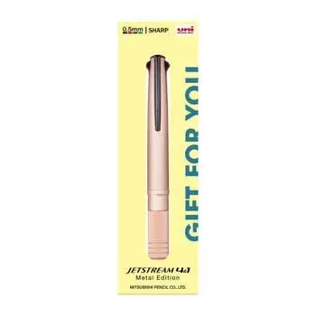 Многофункциональная ручка Mitsubishi Pencil Jet Stream 4&1 Metal Edition 0.5 Limited Gift Package Pink Gold MSXE5200A7422