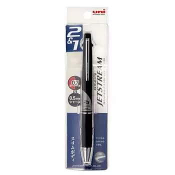 Многофункциональная ручка Mitsubishi Pencil Jet Stream 2&1 0.7 черная, легко писать MSXE380007P24