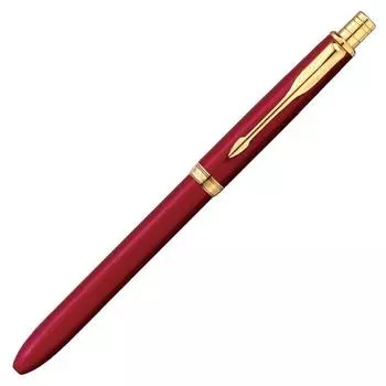 Многофункциональная ручка PARKER Sonnet Red GT 3 в 1, шариковая ручка 2 цвета и механический карандаш, подарочная коробка, подлинный импортный продукт S111306220 (Красный Черный) &