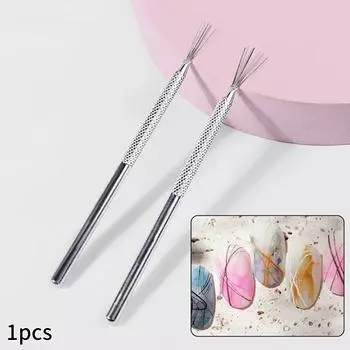 Многофункциональная ручка с 7 штифтами для рисования линий на ногтях, гибкая ручка из нержавеющей стали, кисти для УФ-геля, инструменты для рисования one size