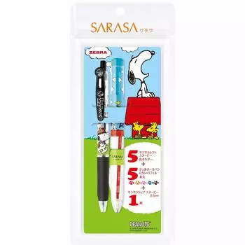 Многофункциональная ручка Zebra Sarasa Select Snoopy Set 5 цветов Clip/Sarasa SE-S5A20-SN